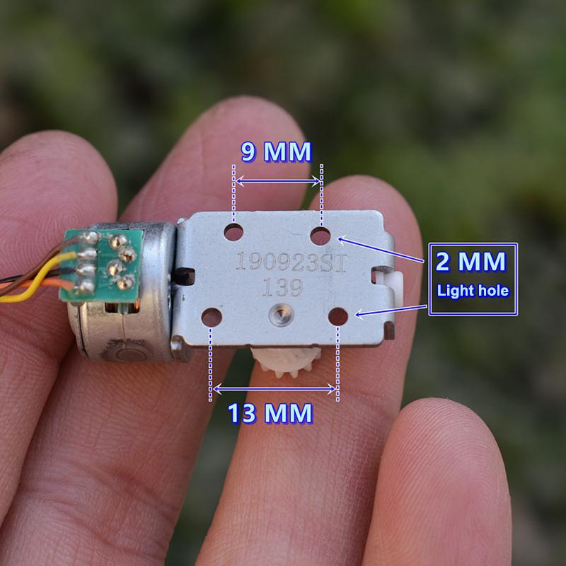 1 Peça Motor de Passo Eixo Haste Rosca Linear Bloco Engrenagem de Plástico 13 Dentes Diy Câmera Monitor 15Mm Motor de Passo 2 Fases 4 Fios