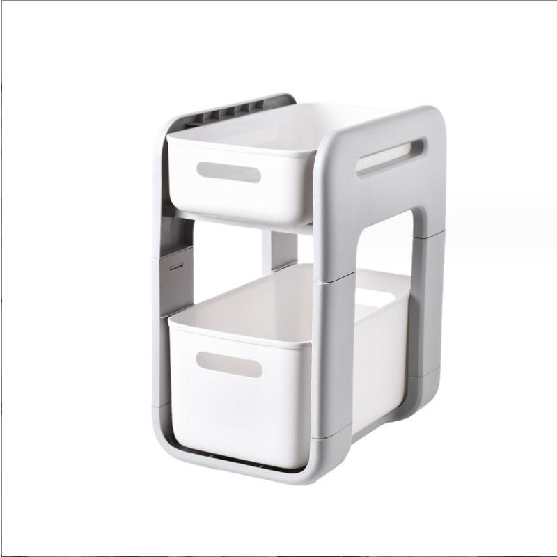 Double Floor Shelves Moving Trolley Under The Dormitory Table Bedside Snacks Cosmetics Storage Organizer