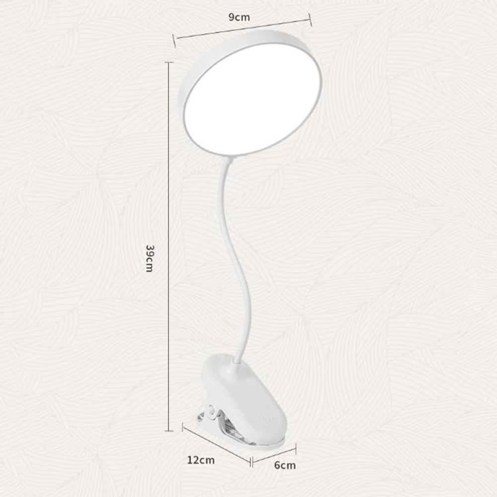 1PC 360° Rotating Flexible Hose LED Desk Lamp USB Clip-on Lamp 3 Dimming Modes Touch Stepless Dimming LED Desk Lamp