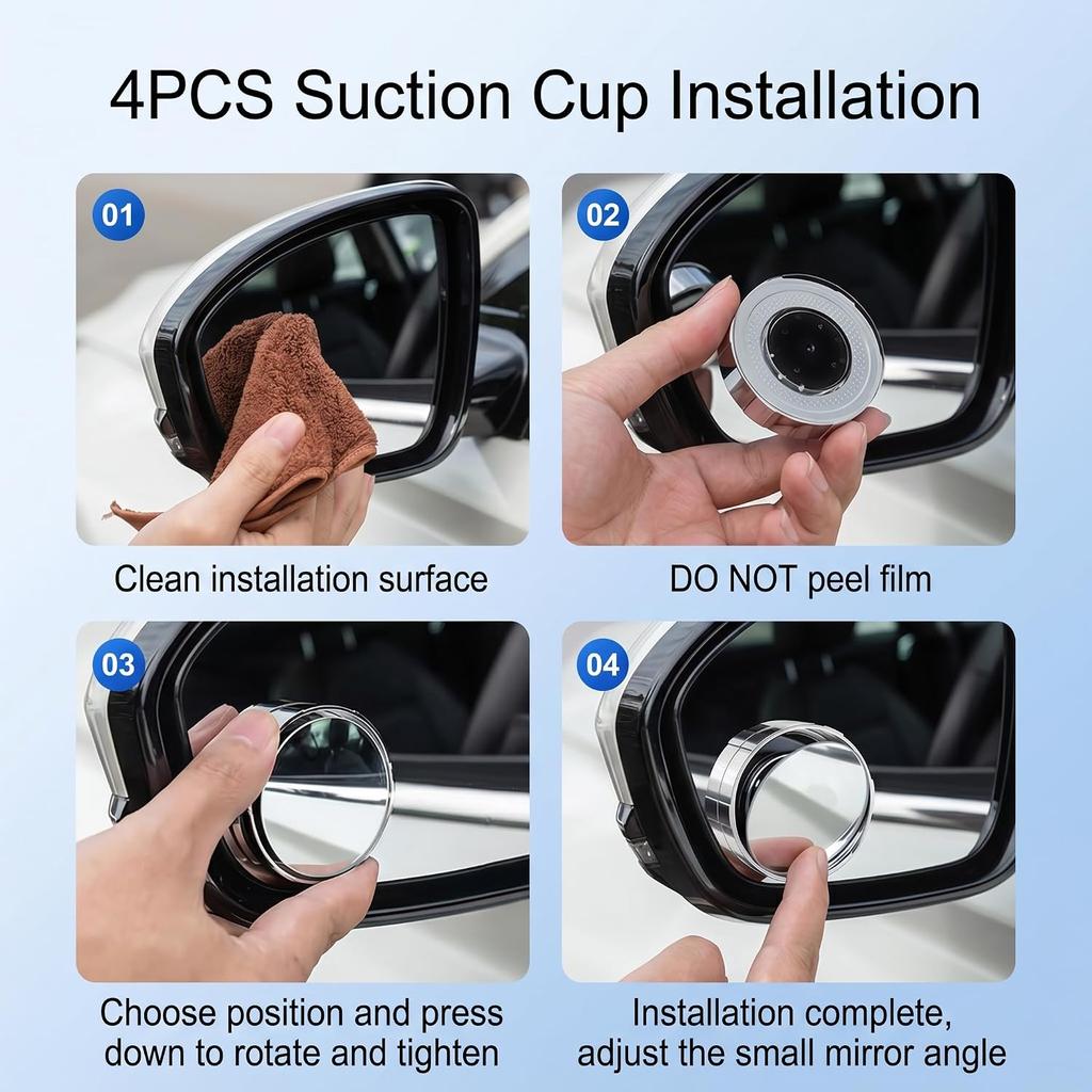 8 Pcs Blind Spot Mirrors for Car, 1.97’’ Round HD Convex