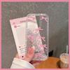 Glitzernde transparente Anti-Fall-Hülle mit rosa Schleifenmuster für iPhone 16 Pro Max 15 Plus 14 Pro 13 12 11 Weiche stoßfeste Silikon-Handyhülle