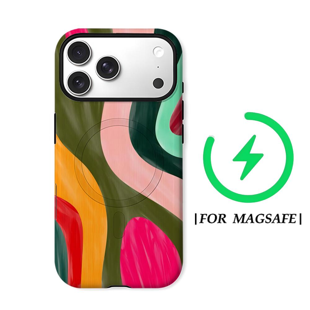 Vibrant Swirl Paint Phone Case for IPhone 17AIR 16E 16 15 14 13 12 11 17 Pro Max Plus Double-layer Back Cover