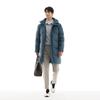 Anta Three-Layer Quick Warmth Four-Defense Technology Duck Down Mid-Length Hooded Down Jacket Men Outerwear Midnight-Gray 952447909-1