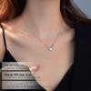 Banyan Tree Silver Letter Love Necklace: 3D Heart Clavicle Chain for Women