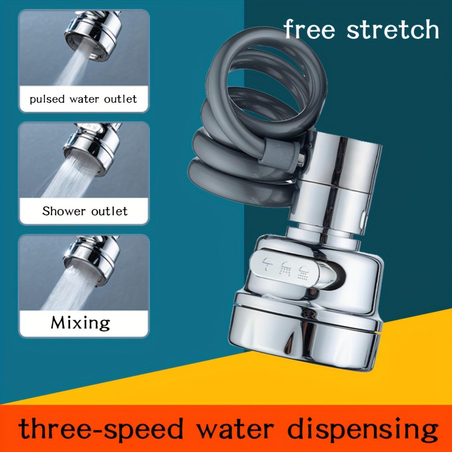 

Регулируемый удлинитель для смесителя с 3 режимами и защитой от брызг - телескопическая штанга из ПВХ для кухонных и ванных моек