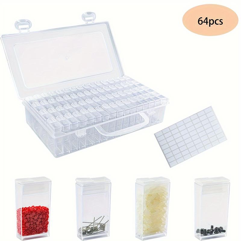 Aufbewahrungsbox aus Kunststoff DIY Diamantmalerei Perlen Charms Schmuckzubehör Organizerbox Transparent Rechteckig Perlenorganizer