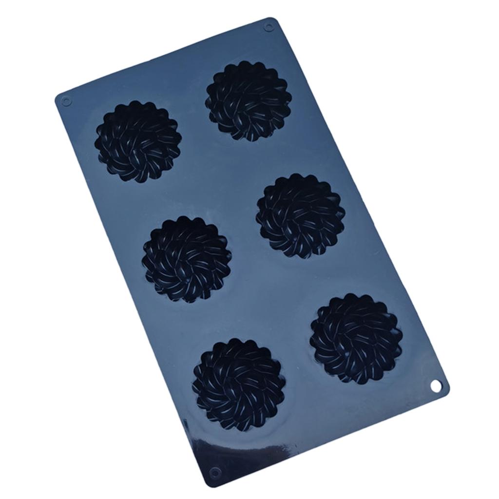 6 Holes Silicone Mousse Molds Bread Cake Moulds Flower Shaped Non-Stick Baking Accessories for Making Candy Jelly Donuts
