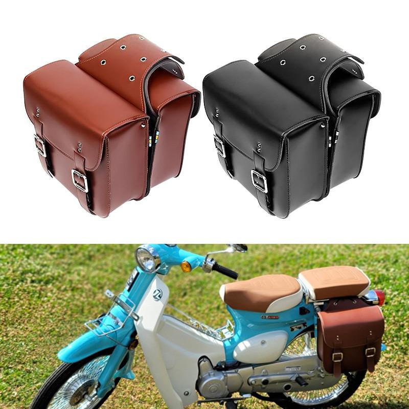 Waterproof Pu Leather Motorcycle Saddlebag Side Pannier Luggage Storage Universal Tool Bags For Honda Suzuki Kawasaki Yamaha