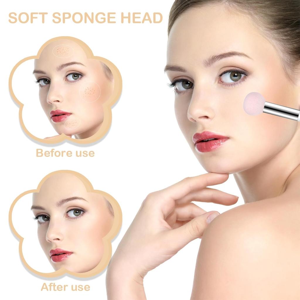 1PC Mushroom Makeup Sponge Concealer Brush Sponge with Handle, for Under The Eyes, Suitable for Face, Eyelids, Nose, Foundation Concealer