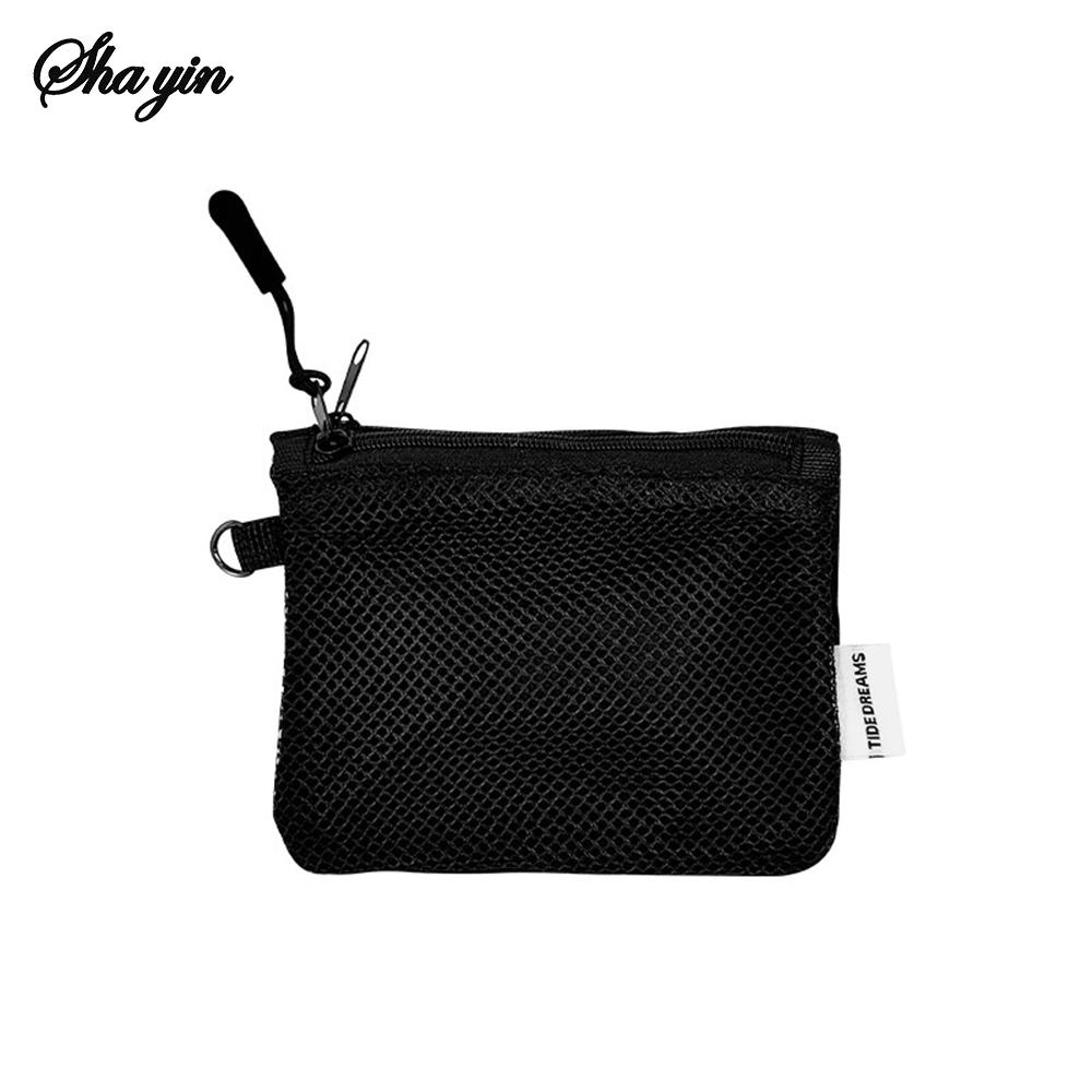 

Grid-style Mini Portable Double-layer Storage Bag - Pouch for Coin, Makeup, Cables, Earphones & Small Items небо синє кольору