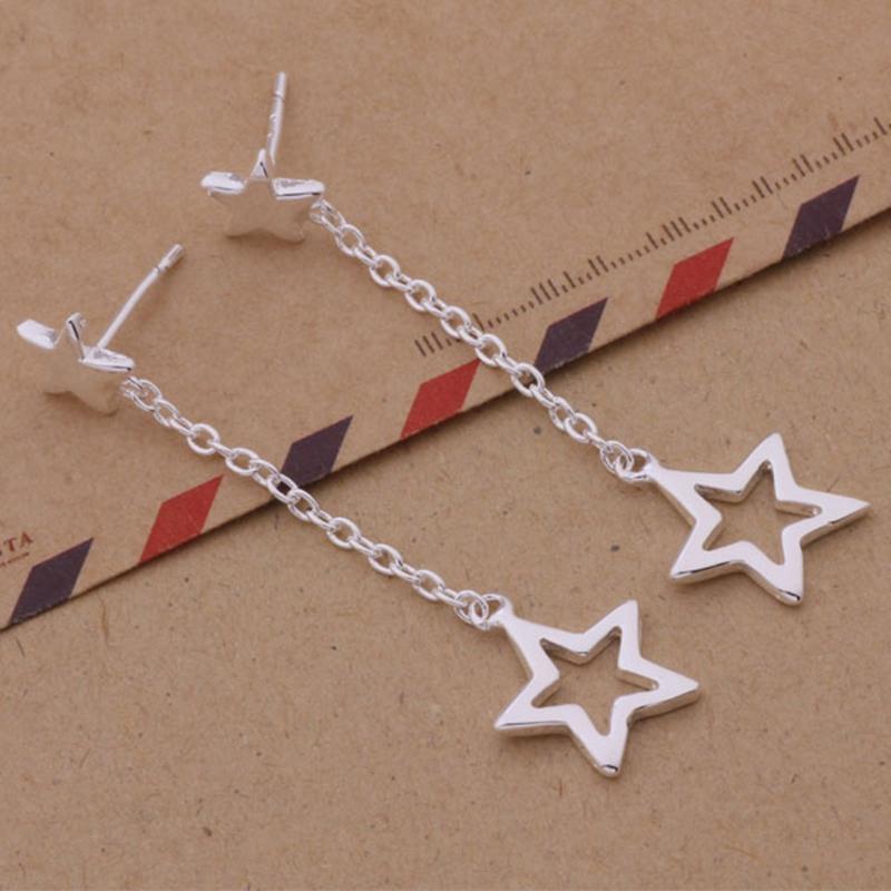 New 925 Sterling Silver Earrings Stars for Women Exquisite Student Girlfriend Jewelry Accessories Wedding Fashion Gift