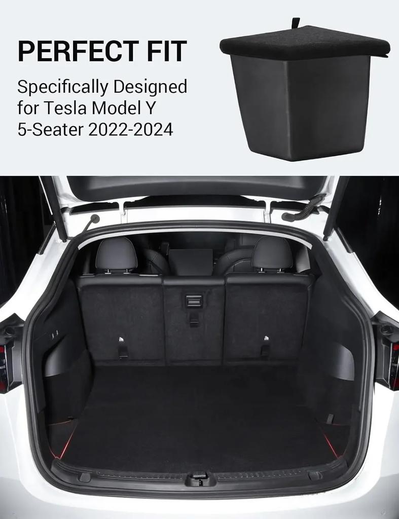 2026-2026 Tesla Y Trunk Side Storage Bucket Waterproof Storage Bucket and Lid, 2 Sets, Suitable for Y-shaped 5-seater