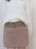 Asula Leather Fur Mix Skirt (Brown)