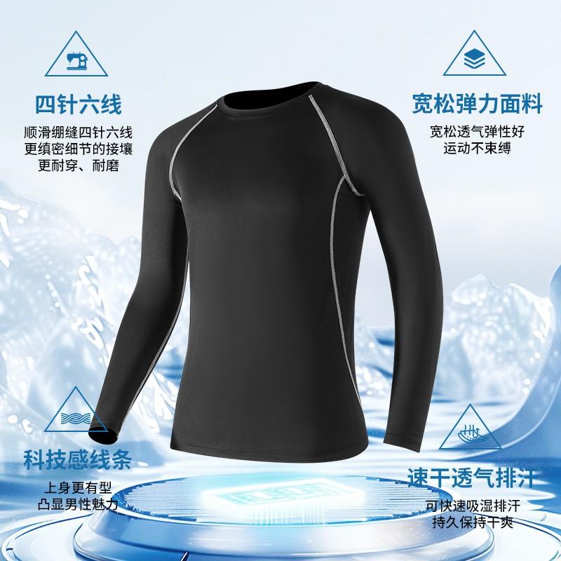 3-delige Atletische Workout Set voor Heren: Sneldrogend Top met Lange Mouwen Leggings Shorts Sportschool Hardlopen Yoga