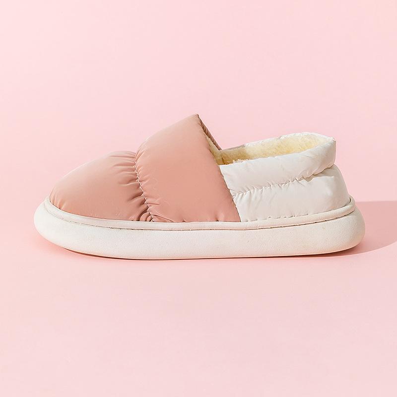 Korean Version of Chinese Cotton Slippers Winter Home Can Be Wrapped with Snow Boots Velvet Non-slip Warm Couple Cotton Shoes