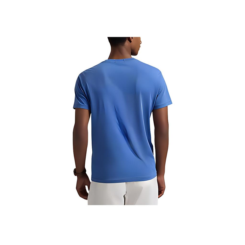 Polo Ralph Lauren Logo Buchstaben Print Muster Rundhals Kurzarm T-Shirt Herren Oberteile Blau 710958193-001