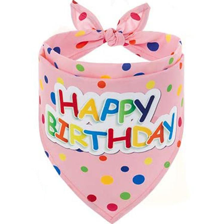 Pink Pet Birthday Crown Tutu Skirt Bandana Set For Female Dogs Birthday Party Decoration Costume Supplies Pet Scarf