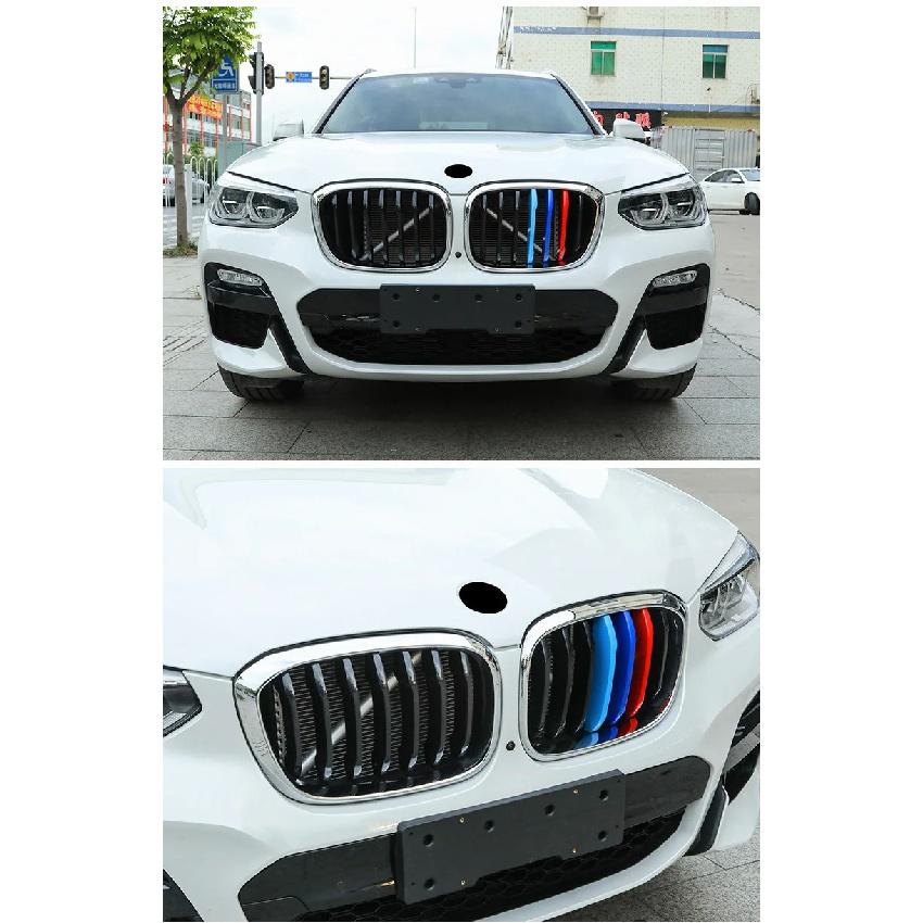 ///M-Colored Front Grille Insert Trims Strips Grills Cover For BMW F25 X3 F26 X4 2011-2017 G01 G02 2018- Car Accessories