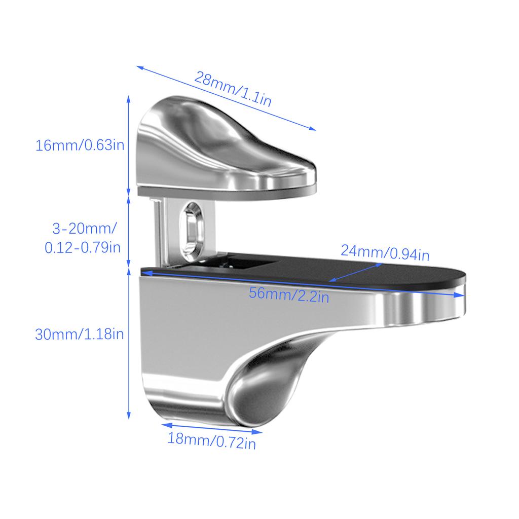 4Pcs Adjustable Wood/Glass Shelf Bracket Wall Mount Zinc Alloy Shelf Holder Support Glass Layer Clamp Anti-Slip Partition Clamps