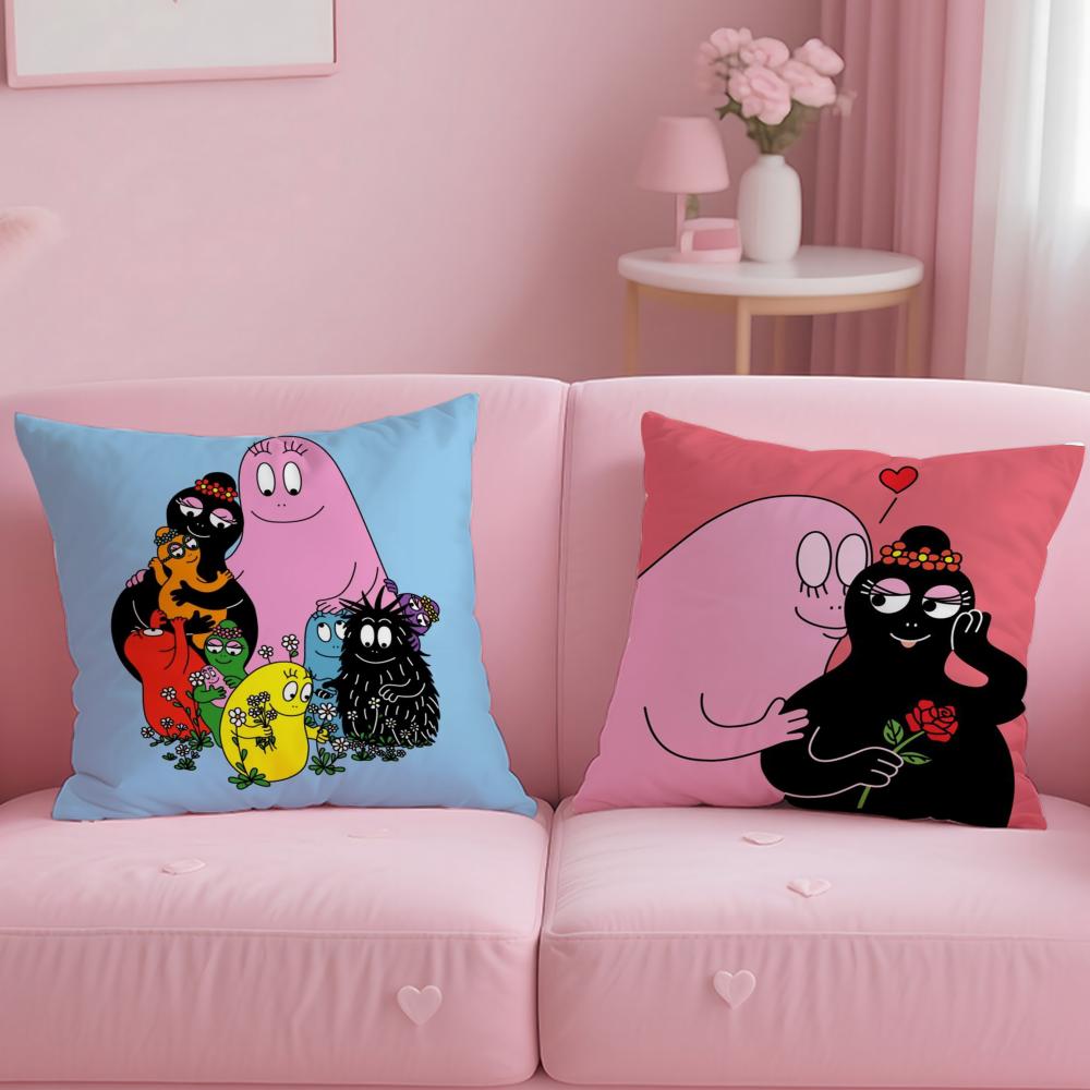 Federa Cuscino Classica Cartone Animato Barbapapa Morbida e Facile da Lavare – Versatile per Divano, Letto, Viaggio e Ufficio