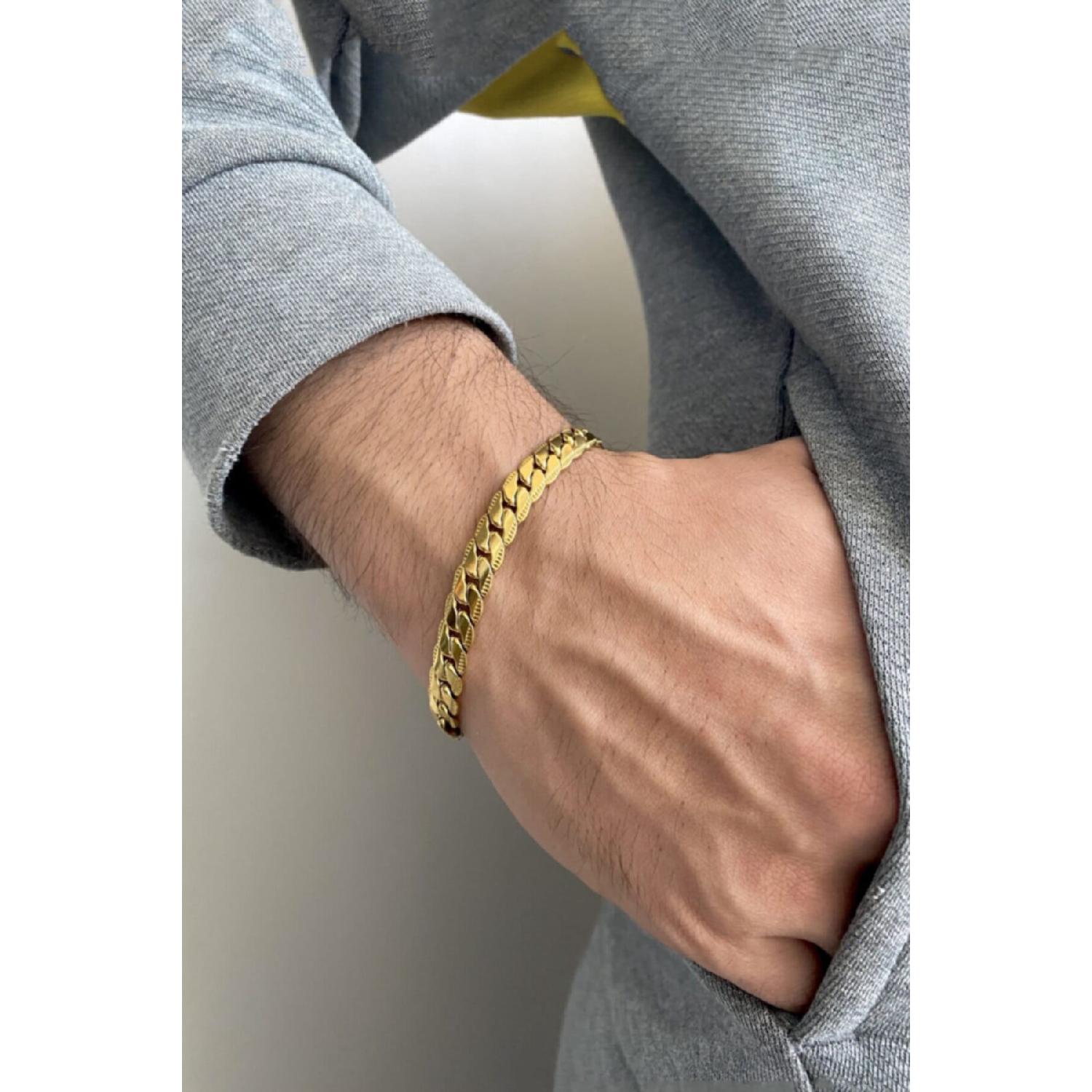 

Anti-tarnish Thick Gold Steel Bracelet