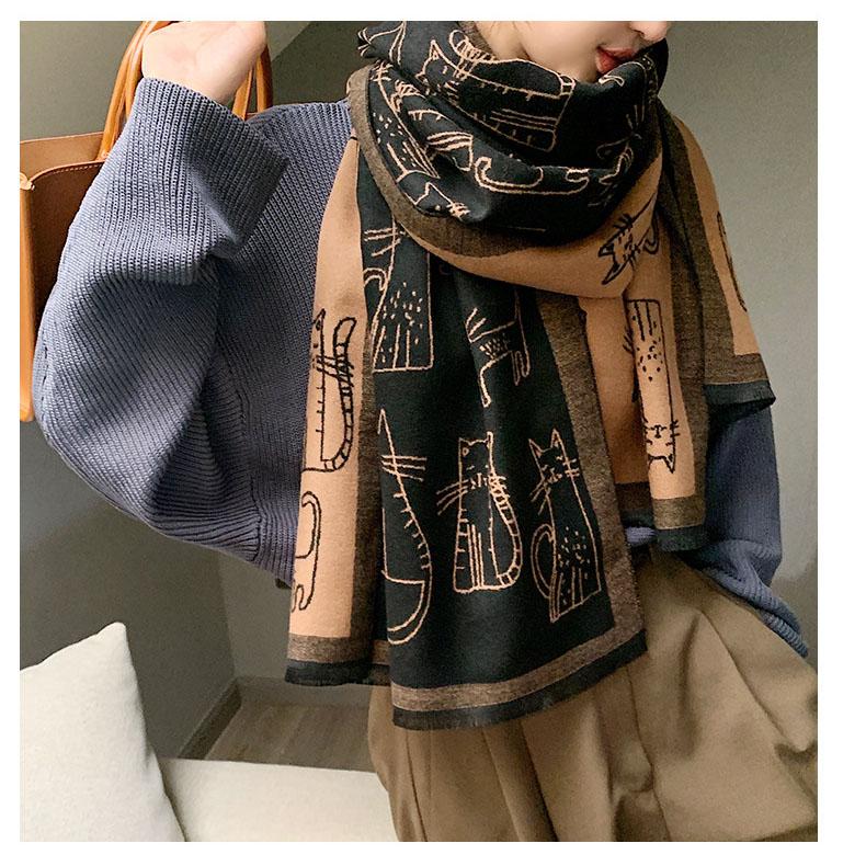 Herbst Winter Neue Schal Weibliche Imitation Kaschmir Gedruckt Langen Schal Schal Herbst Stil Warme Schal Außerhalb