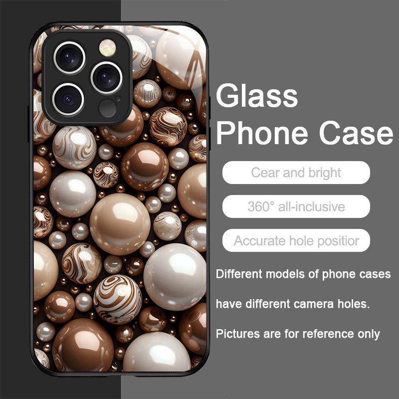 

Роскошный Чехол из Закаленного Стекла с Узором из Алмазов и Жемчуга для IPhone 17 16 Pro Max 15 14 13 12 Mini 11 X XS 7 8 Plus iPhone 13 mini