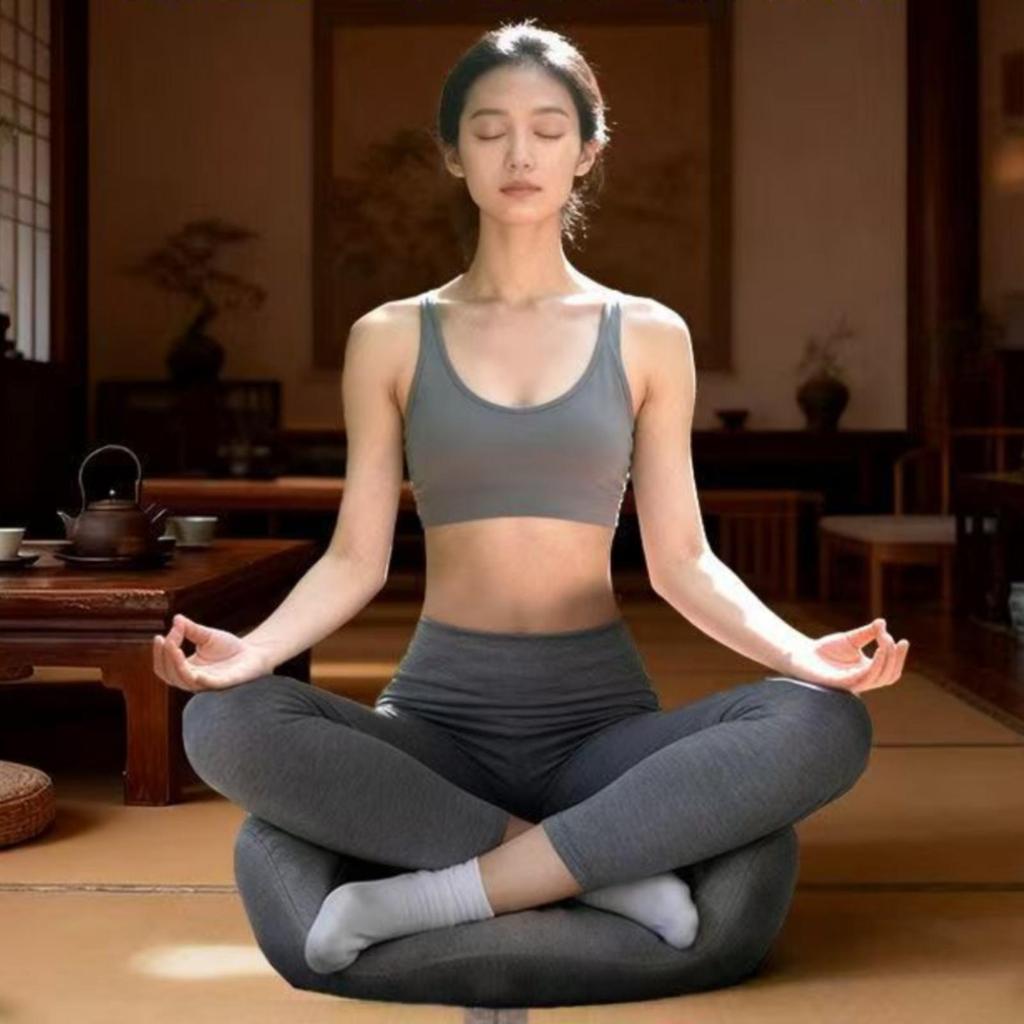 Padded Meditation Seat Memory Foam Cushion Soft Textile Gray