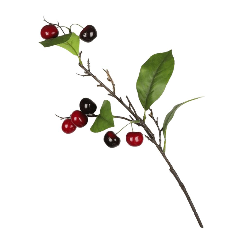 7PCS Cherry Faux Berry Branches Floral Arrangement Red Cherry Decorative Branches  Desktop Ornament