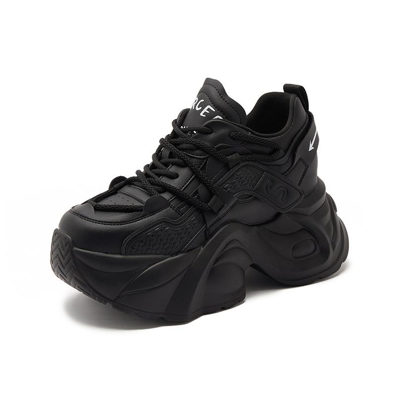 

Платформенные кроссовки dad женские весна 2025 новые 10 см небольшой внутренний подъем женская обувь универсальная спортивная и повседневная обувь 39 чёрный