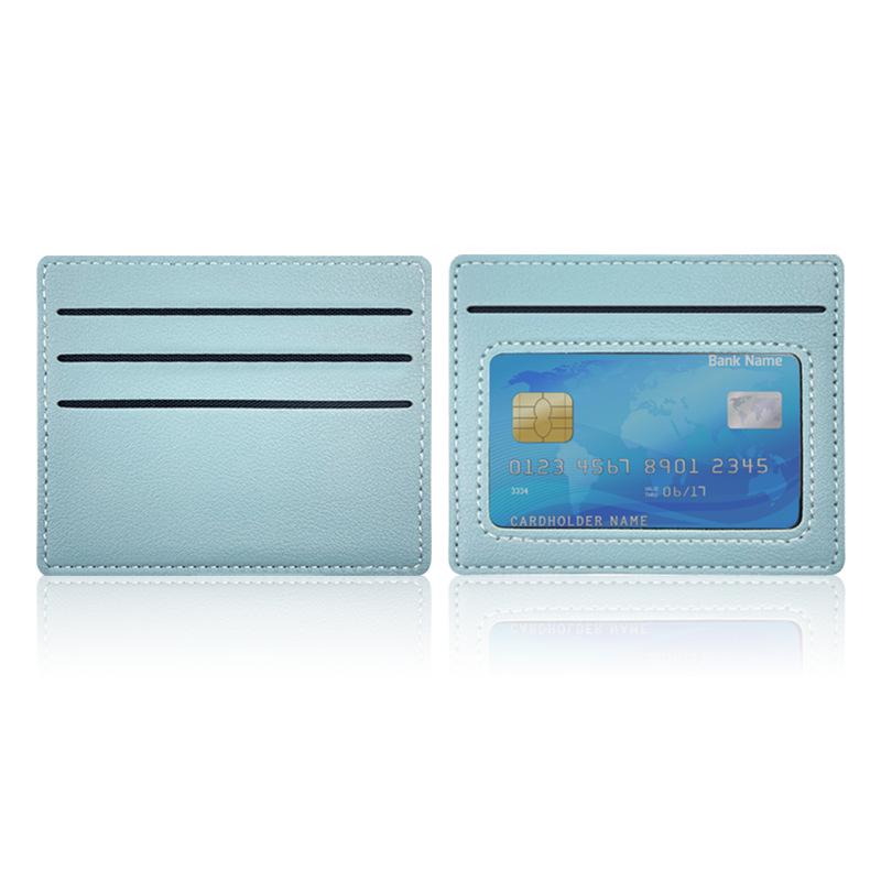 Women's Slim Stitched PU Leather Card Holder with 4 Slots