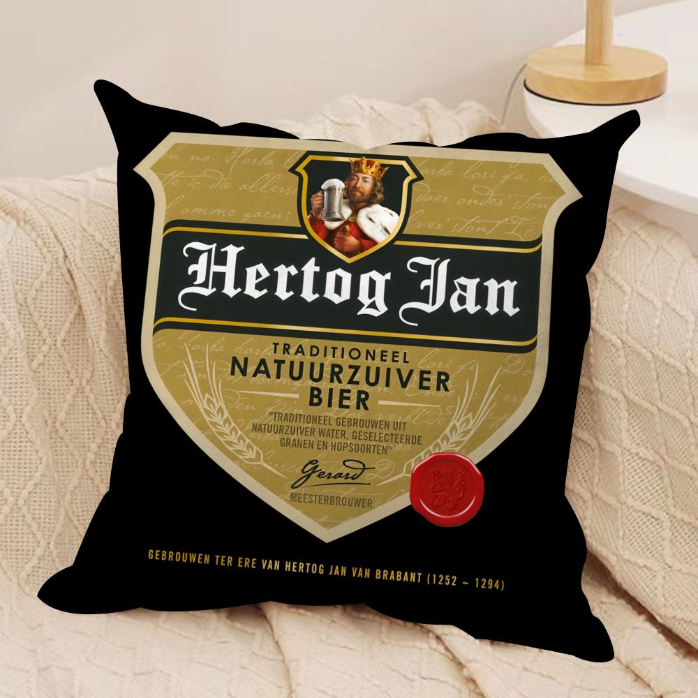 HHERTOG JANS Cushion Cover Short Plush Doublesided Print Square Throw Pillow Covers Sofa Home Cushion Decor