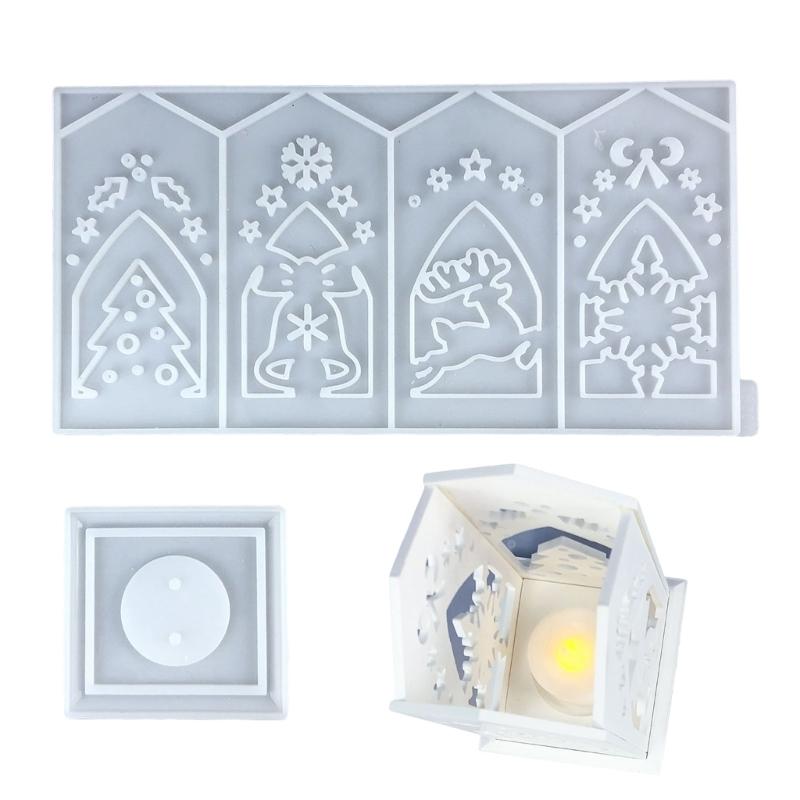 

Candlestick Silicone Mold Candle Stand Mould Christmas Themed Candle Holder Lantern Molds Home Decorations Mould 1