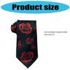 Modern Mens Silk Textured Necktie Rose Heart Bear Pattern Long Tie For Formal Event And Casual Outings Adjustable Fit