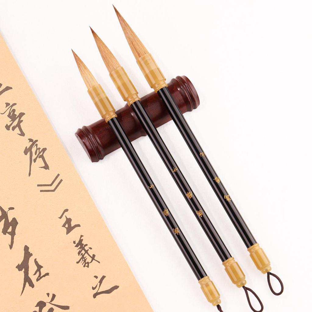 Hongyan Wolf Hair Calligraphy Brush for Beginners & Professionals - Medium Kai Brush for Chinese Painting & Student Practice