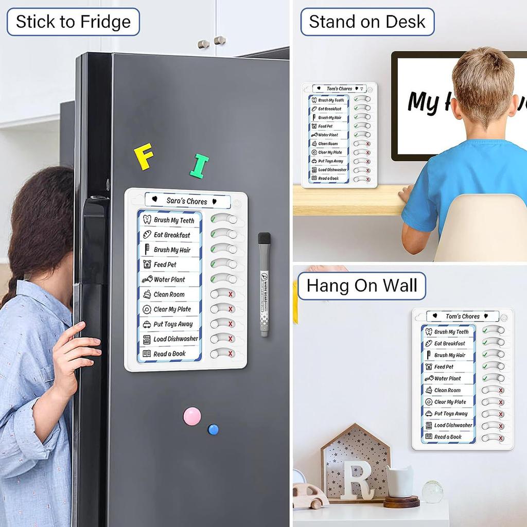 Aufgabentabelle, löschbare Aufgabenliste, Planungstafel, verschiebbare Routinetabelle, ADHS-Tools und visuelle Zeitpläne für Kinder und Erwachsene