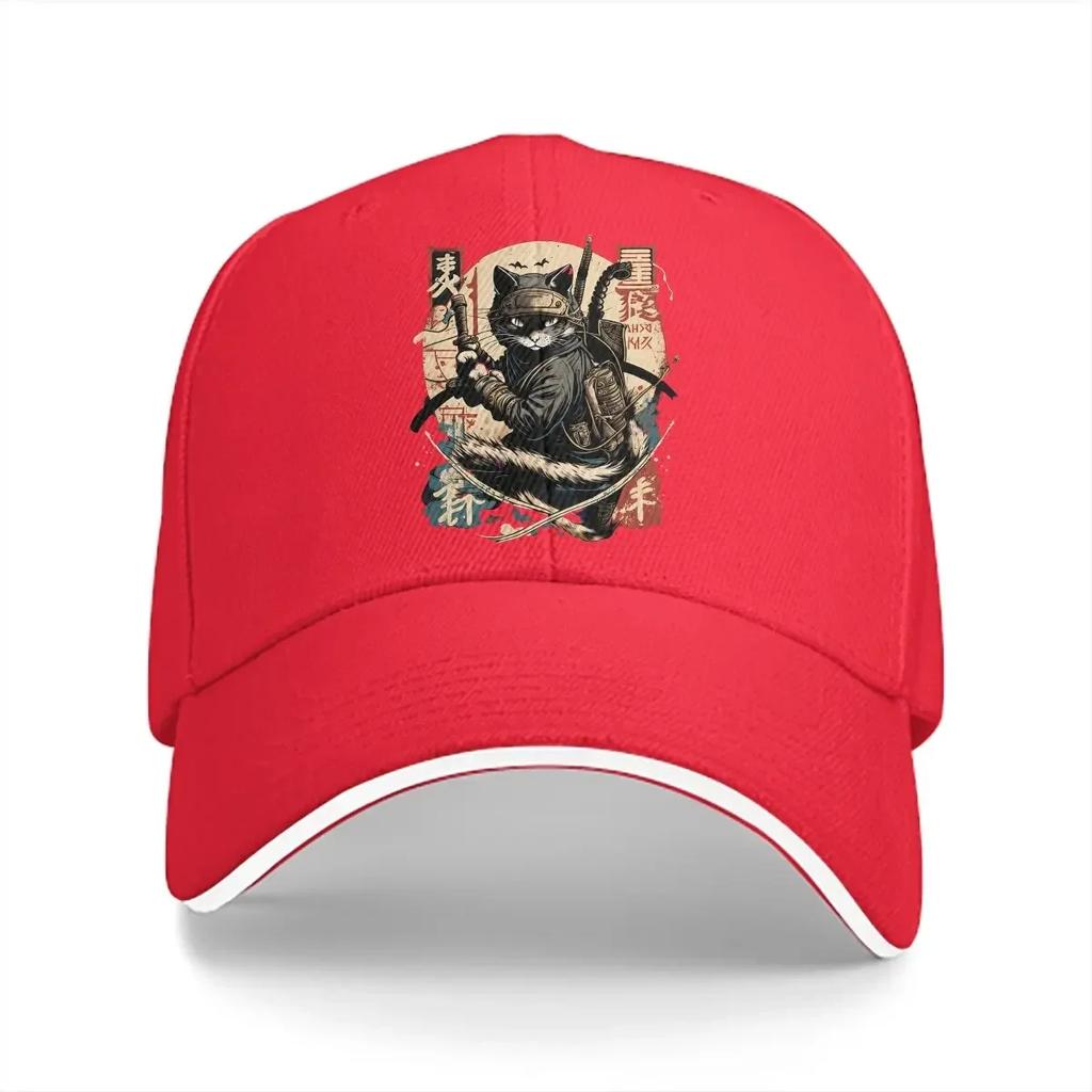 Summer Cap Sun Visor Cat Samurai Classic Hip Hop Caps Meme Adjustable Cowboy Hat Peaked Hats