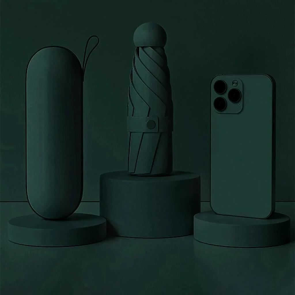 2025 1Pc Mini Sun Umbrella Pocket Rain Umbrella Vinyl Folding Uv Ultraviolet Protection Sun Shade Pocket Parasol Capsule