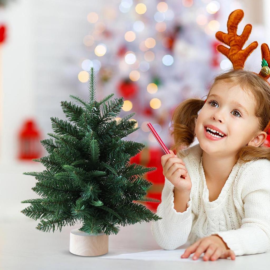 17.7 Inches Artificial Christmas Trees Party Decorations Artificial Pine Tree for Home Workplace Living Room Entryway Shelf