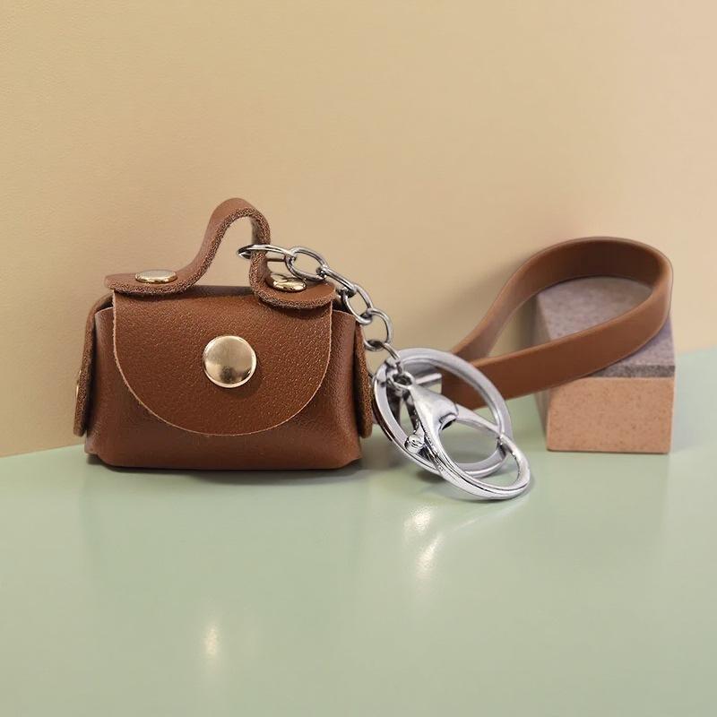 Small Storage Bag Change Bag Pu Leather Mini Girls Earphone Change Bag Pendant Keychain