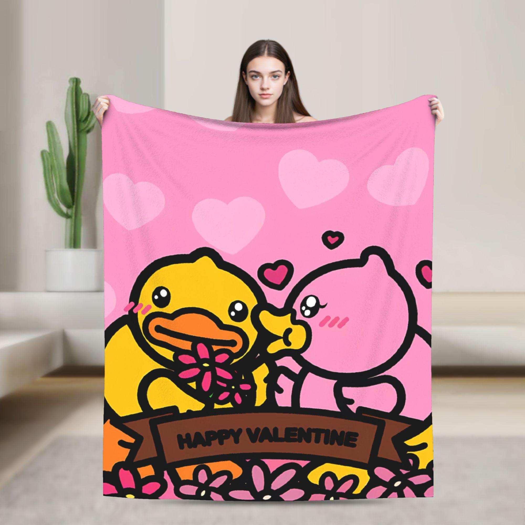 Yellow Duck Super Soft Blanket  Child Plush Throw Blanket Fluffy Couch Bed Flannel Bedspread Sofa Bed Cover 75x90cm