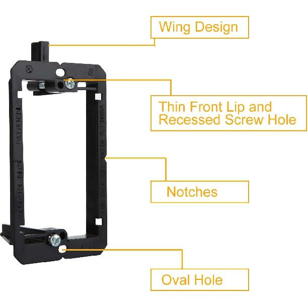 20 Pack Single Gang Low Voltage Mounting Bracket, Flush Mounting Wall Plate, Pass Through Wall Plates for Networking, HDMI, Coaxial Cables, Speaker