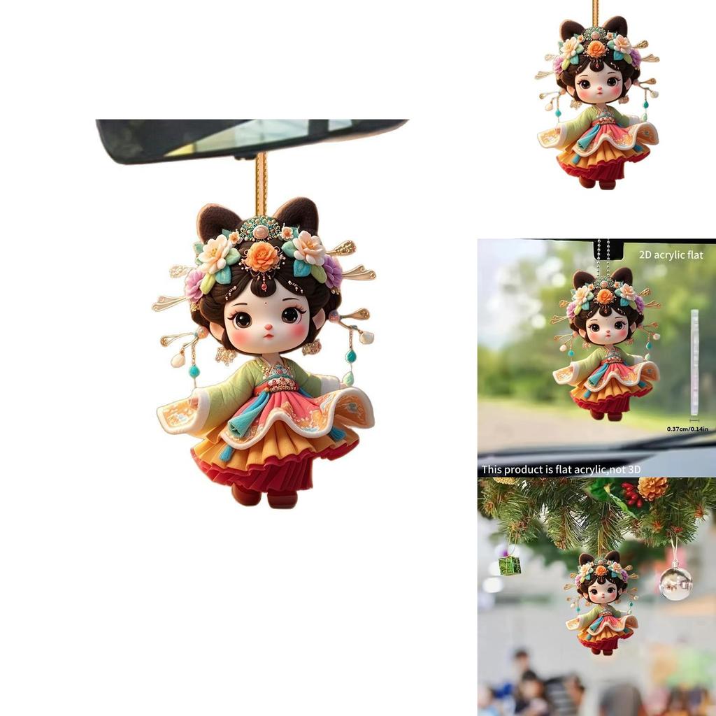 Cute Ancient Costume Girl Pattern Acrylic Pendant For Creative Auto Accessories
