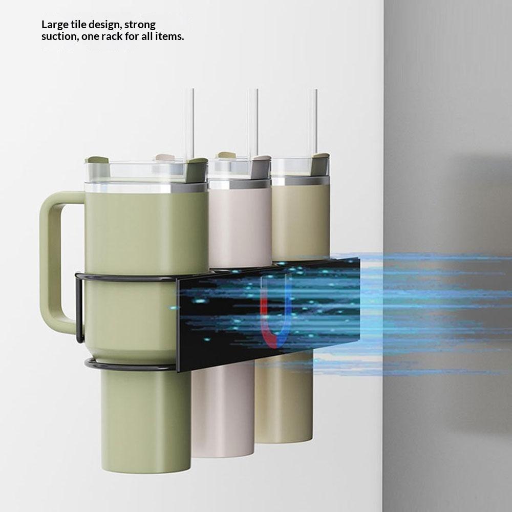 3Pcs/Set Kitchen Magnetic Fridge Mount Carbon Steel Storage Rack for Stanley Cup and Lid Holder