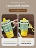 2024 High-Value Large Capacity Coffee Thermos with Handle and Straw for Girls