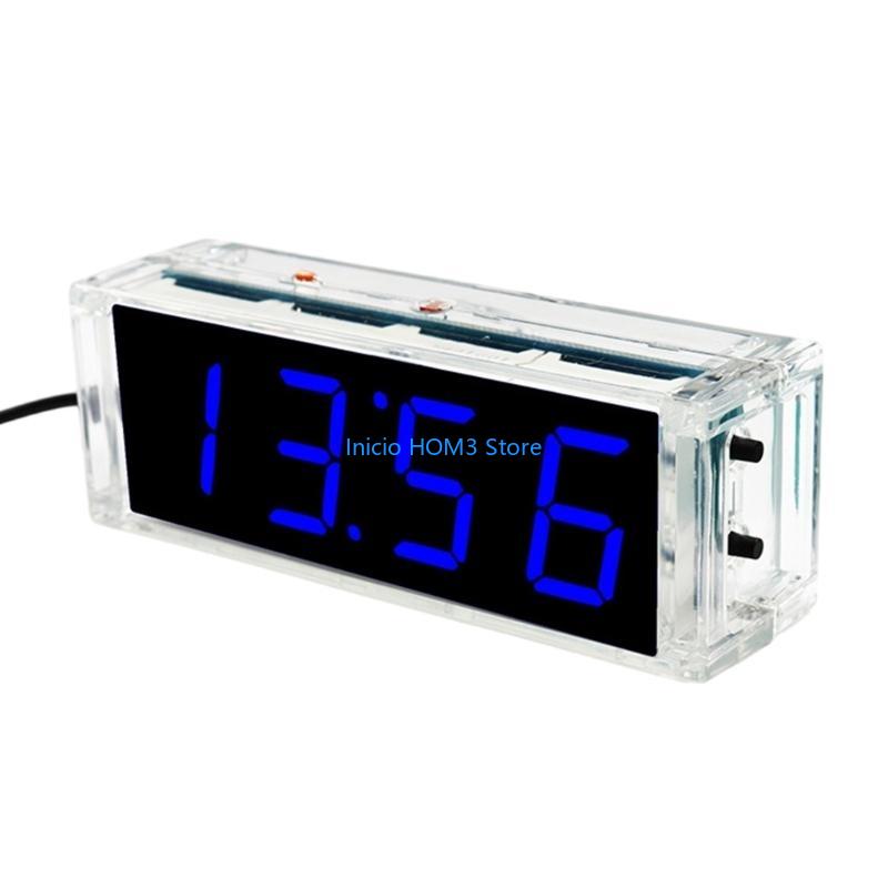 A5YD Electronic Clock DIY LED Microcontroller Set Digital Clock TimeLights Control синий