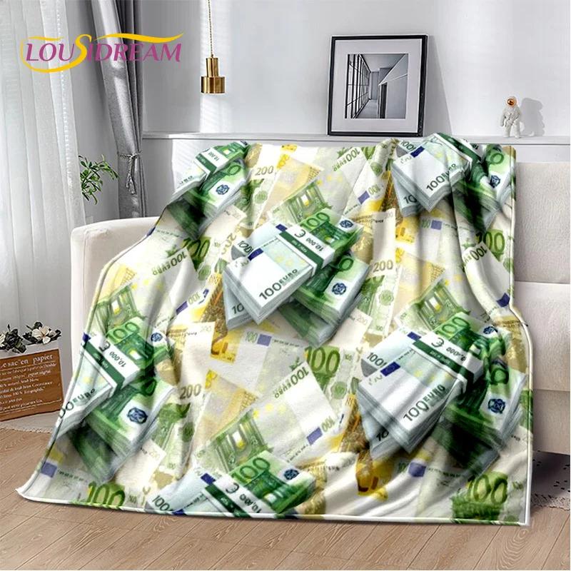 3D Dollar Euro Pound Money Rich Cartoon Soft Plush Blanket,Flannel Blanket Throw Blanket for Living Room Bedroom Bed Sofa Gift
