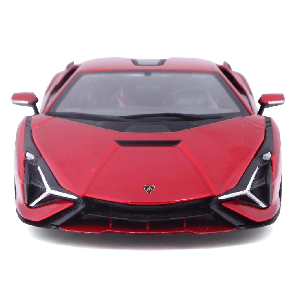 Bburago 1/25 Scale Lamborghini Sián FKP 37 2019 Red / Diecast Model Car, Finished Product, 18-21099 RD