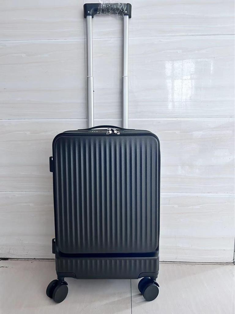 20-inch Front-Opening Multifunctional Suitcase with Combination Lock for Men and Women