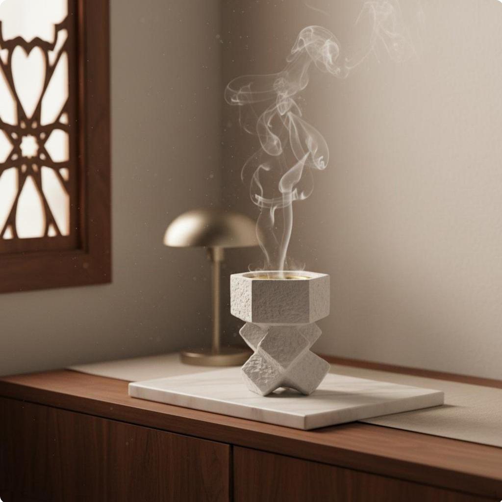 Arabian Scent Burner Middle Eastern Design Decorative Geometric Interwoven